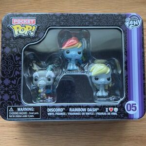 NEW Rare Metal Tin Pocket Pop My Little Pony DISCORD, RAINBOW DASH, DERPY HOOVES